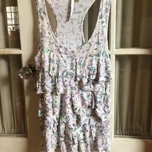 LC floral ruffle racerback tank